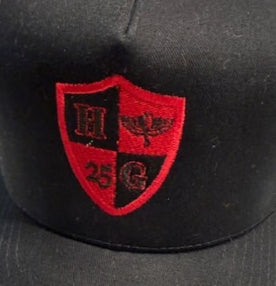 Black Hood Gear Emblem Hat with Adjustable Snapback