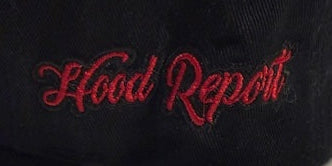 Black Hood Report Hat with Adjustable Snapback