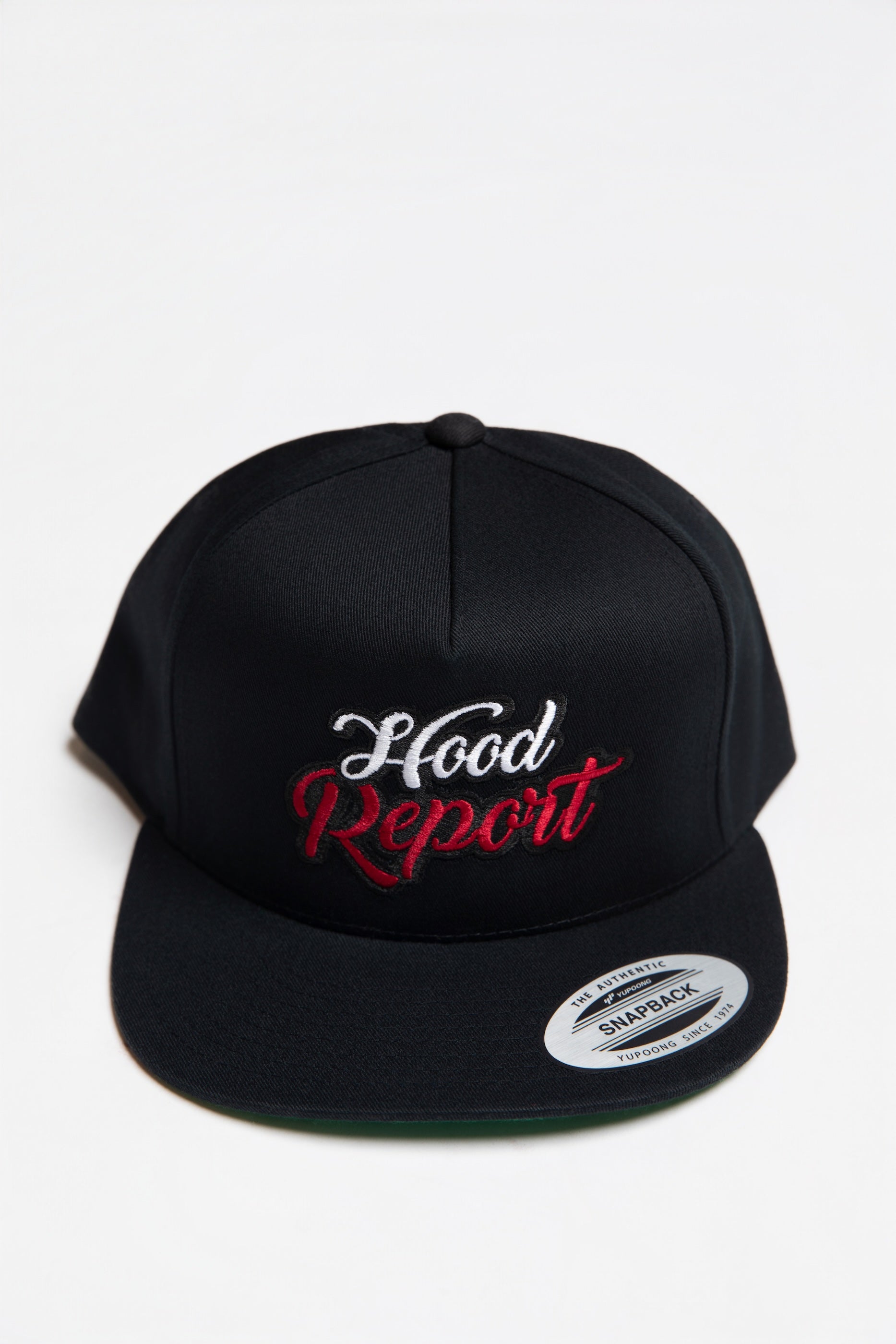 Black Hood Report Hat with Adjustable Snapback