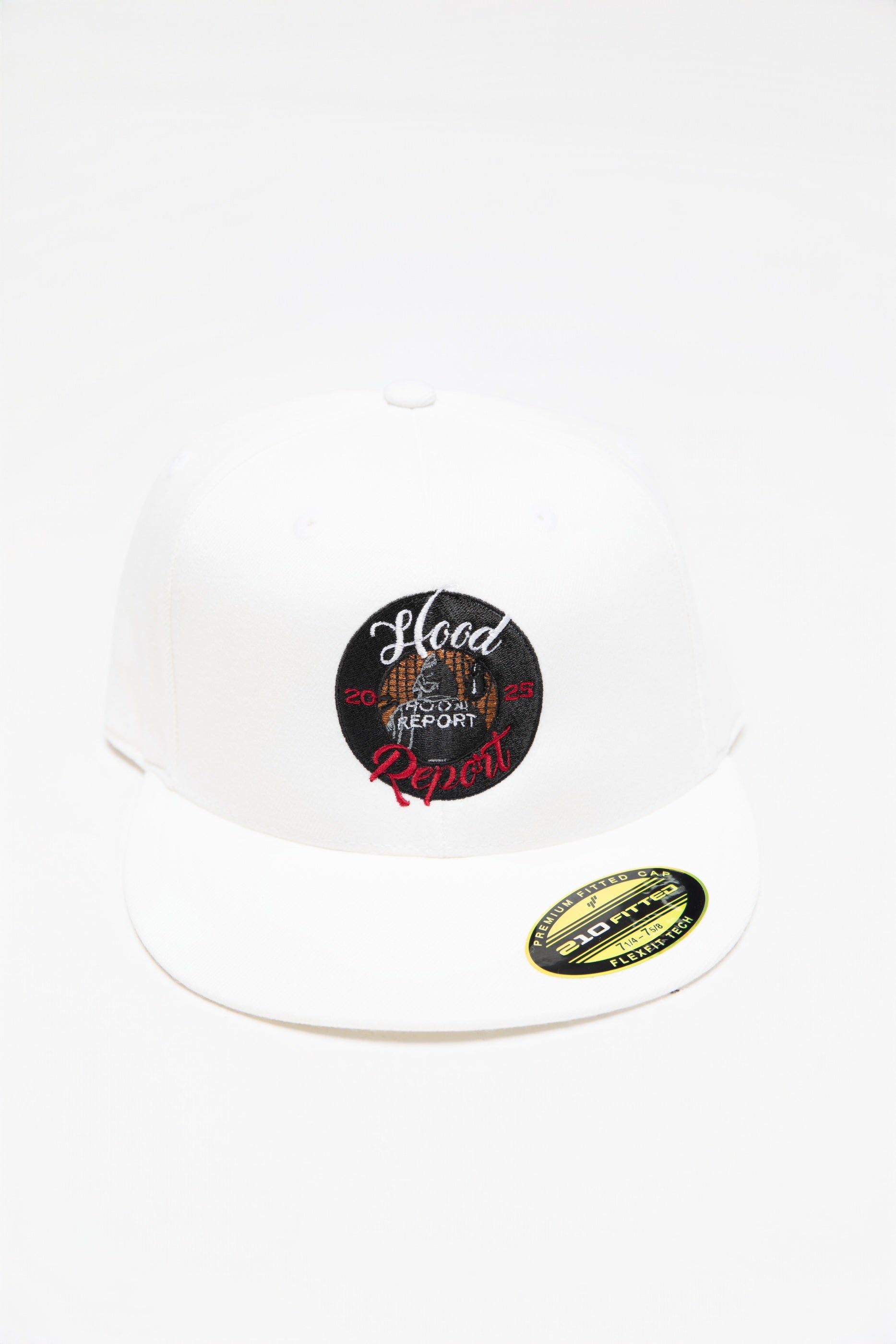 Fitted White Hood Report Logo Hat