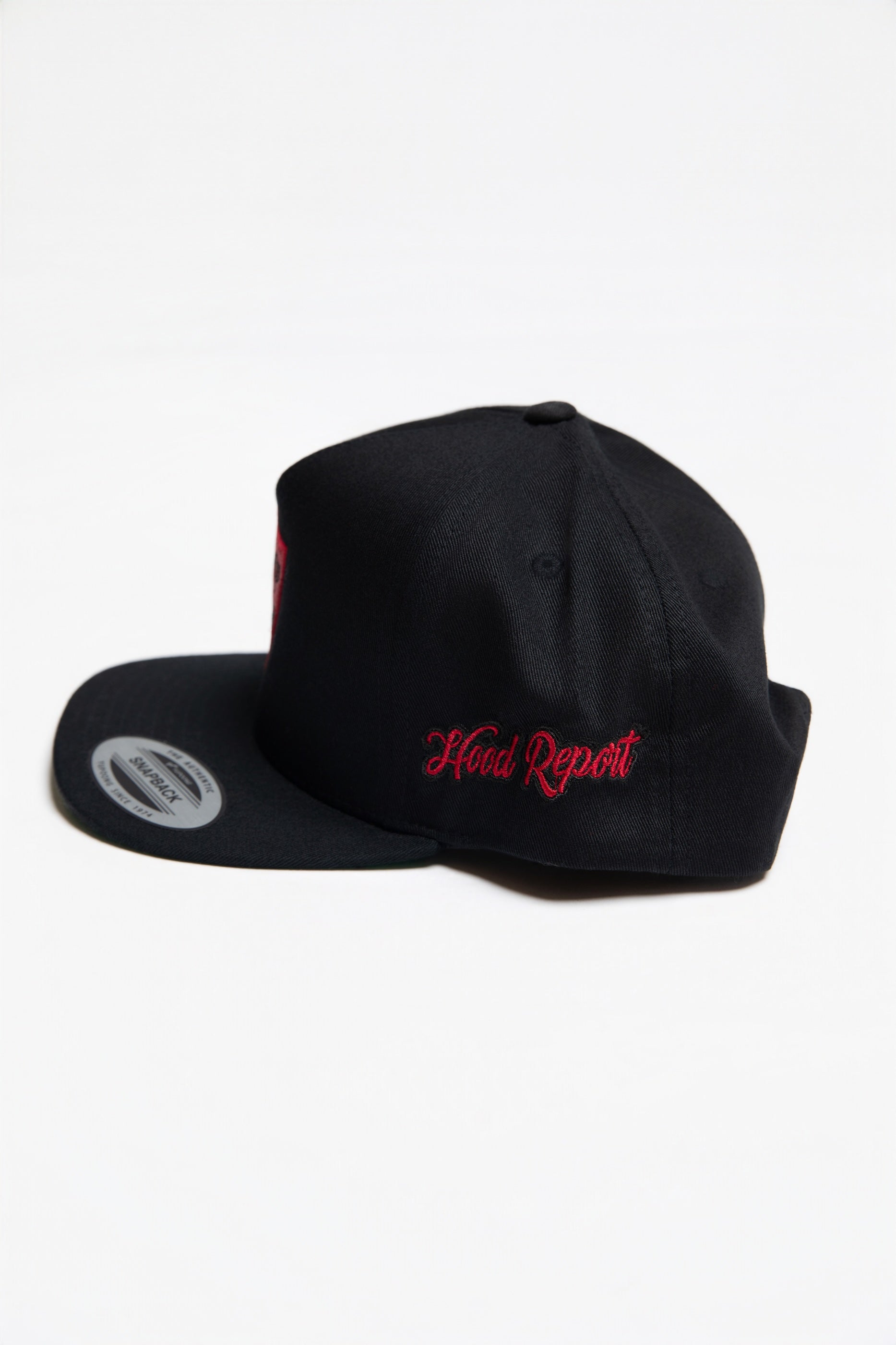 Fitted Black Hood Report Hat